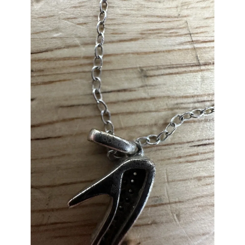 Enchanted Disney Necklace 1/10 Diamond slipper pendant, 10K Rose gold -read